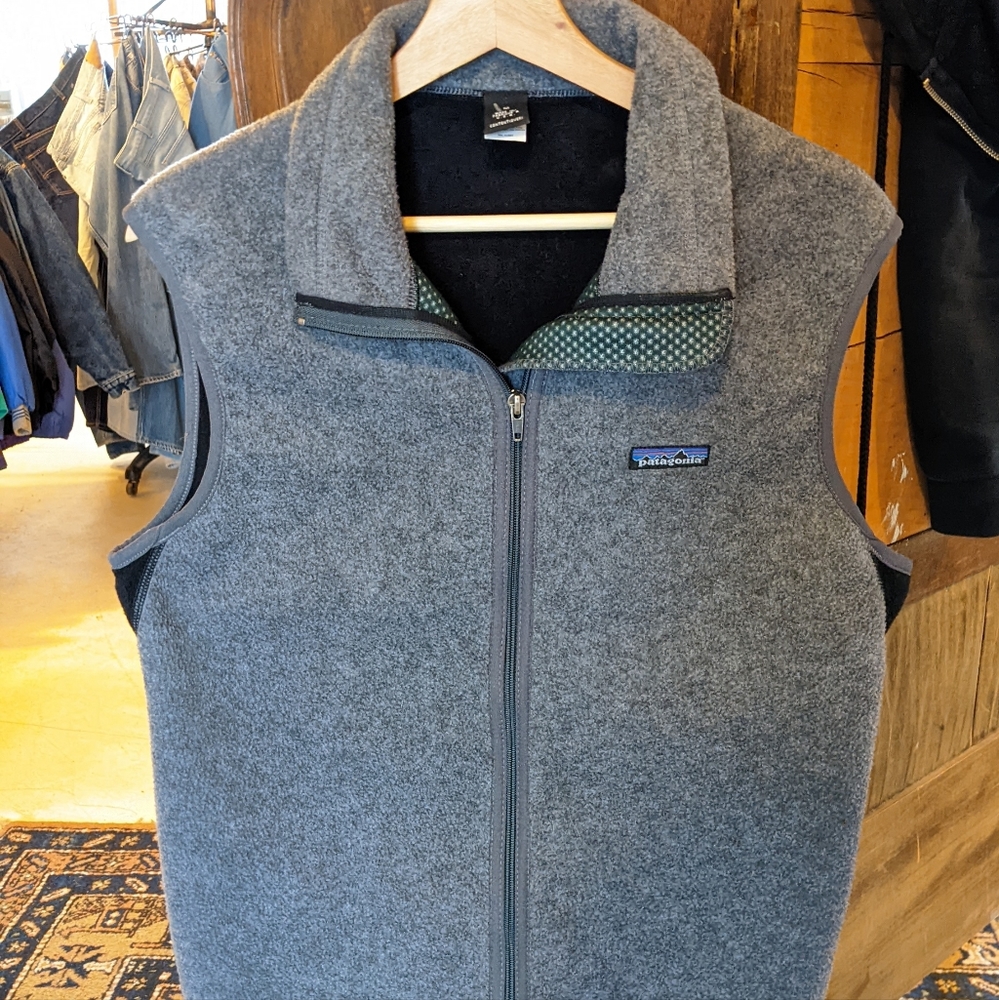 Vintage 2000 Patagonia Vest Full Zip Fleece Cycling Grey - Picture 1 of 15